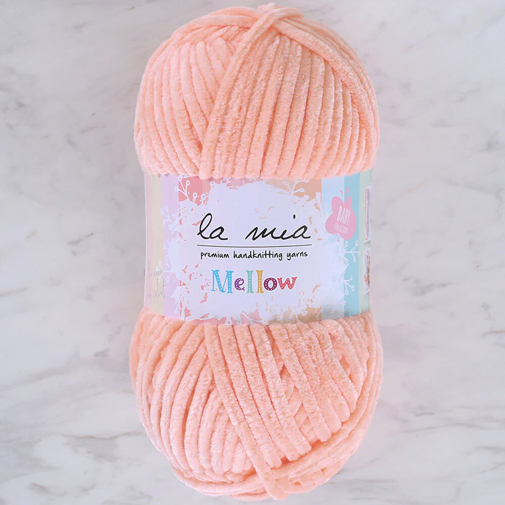 La Mia Mellow Chenille Yarn, Orange - 906