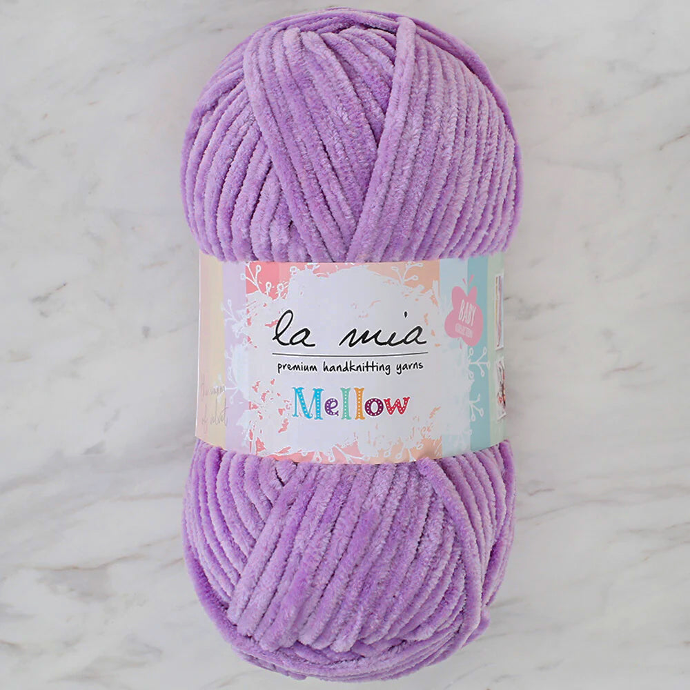 La Mia Mellow Chenille Yarn, Purple - 941