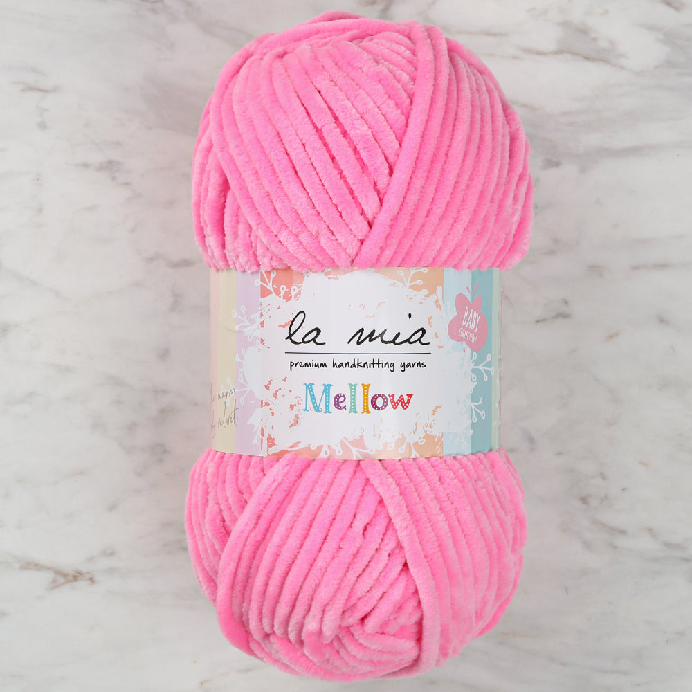 La Mia Mellow Chenille Yarn, Dark Pink - 948