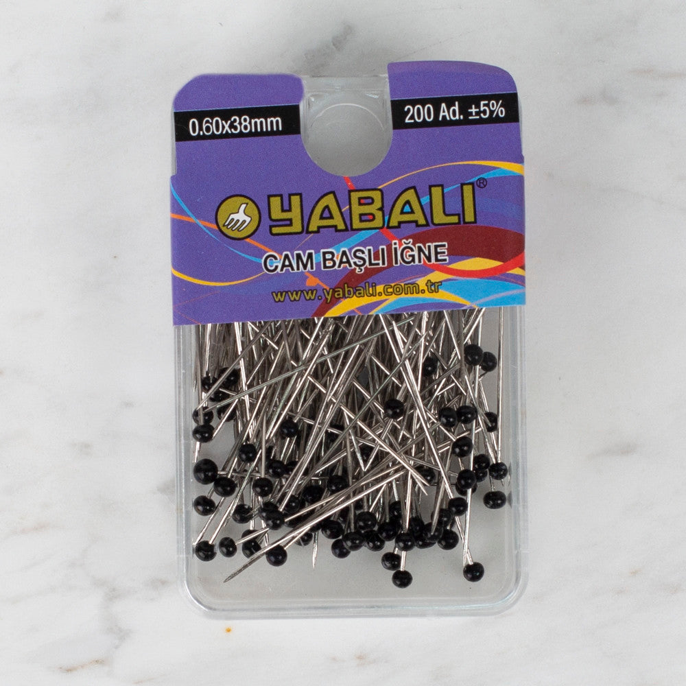 Yabalı Glass Head Pins, Black - YBL - 362