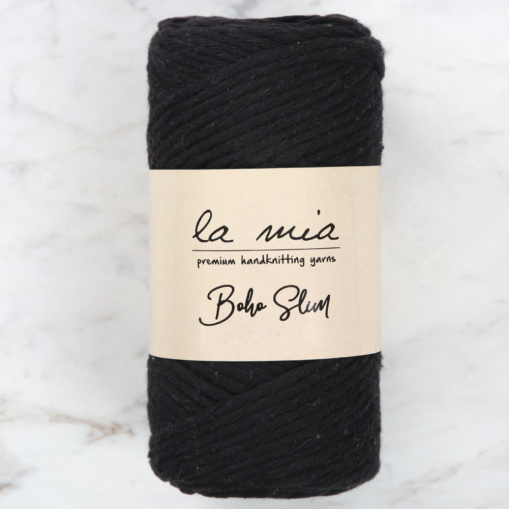La Mia Boho Slim Yarn, Black - L006