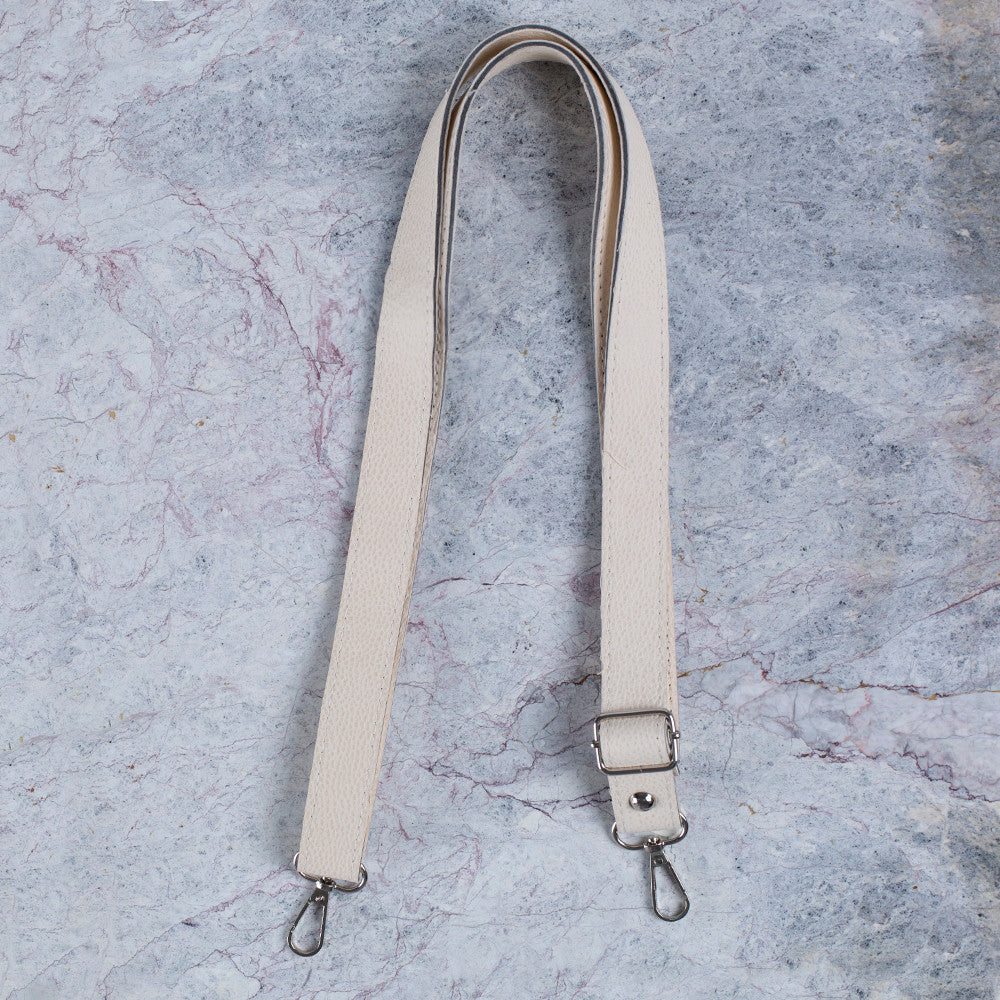 Loren Leather Bag Handle, Cream