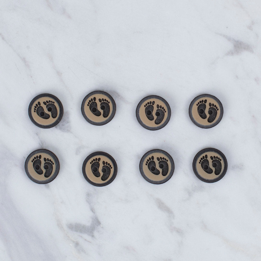 Loren Crafts 8 Pack Footprint Button - 16