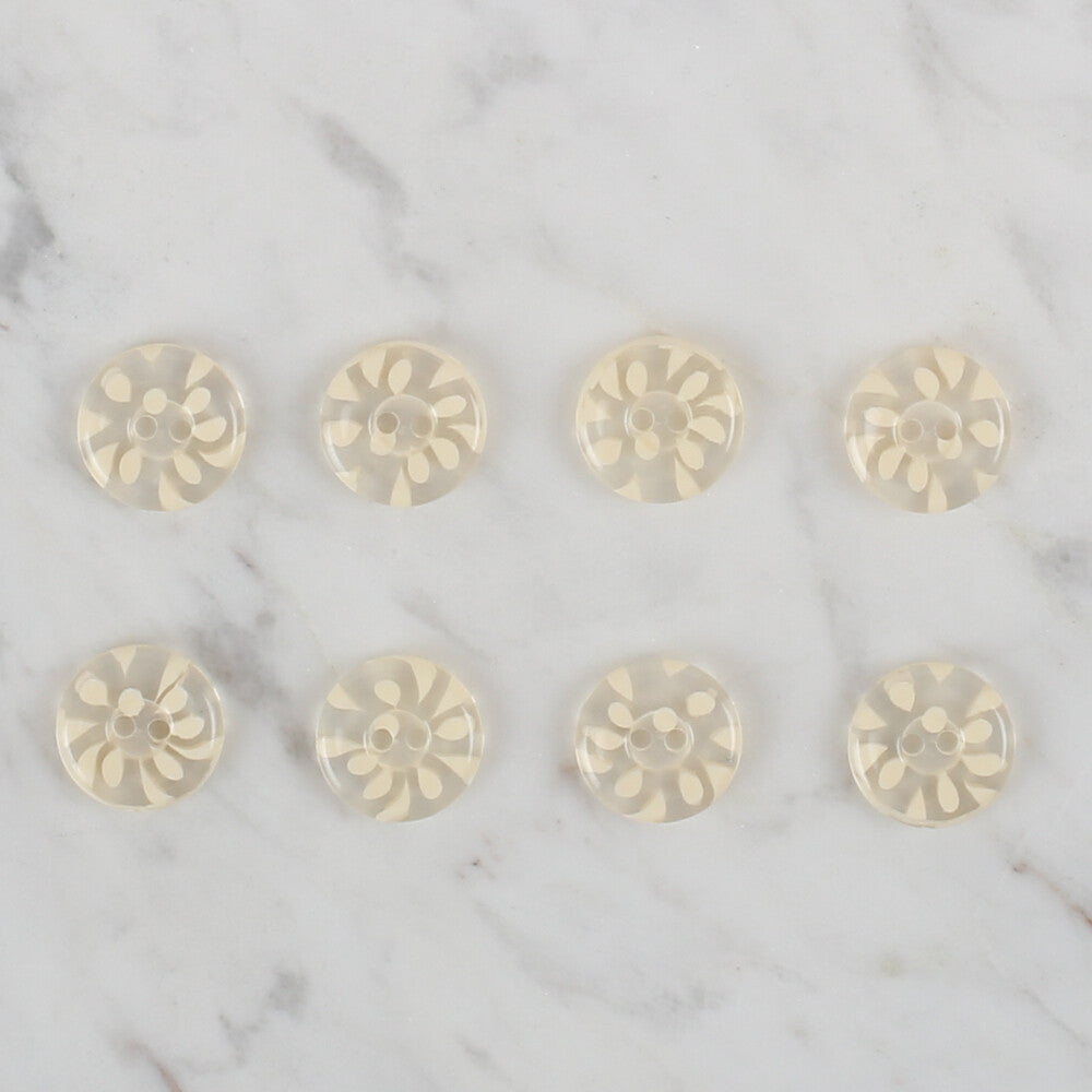 Loren Crafts 8 Pack Transparent Button, Yellow- 30