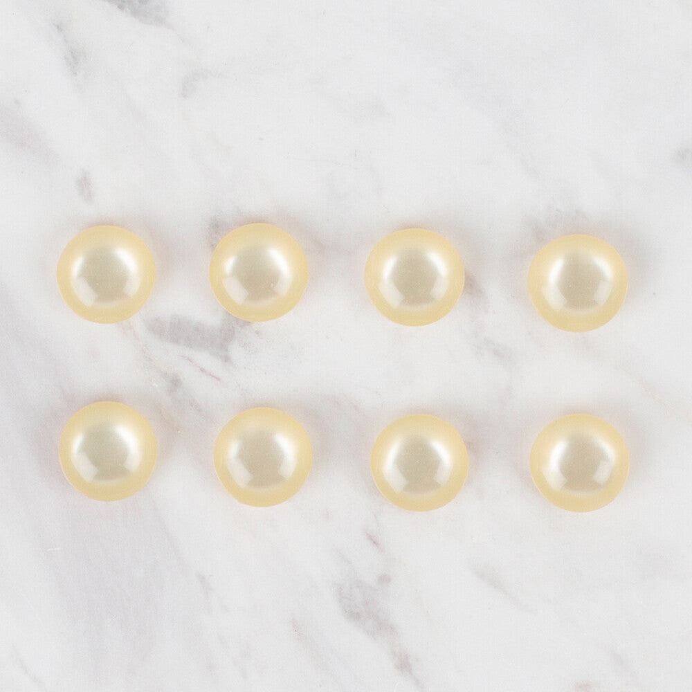 Loren Crafts 8 Pack Button, Light Yellow - 50