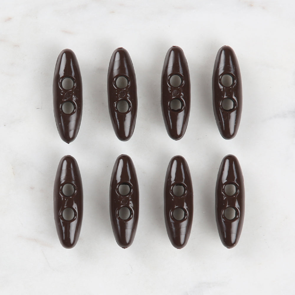 Loren Crafts 8 Pack Shepherd Button, Brown- 54