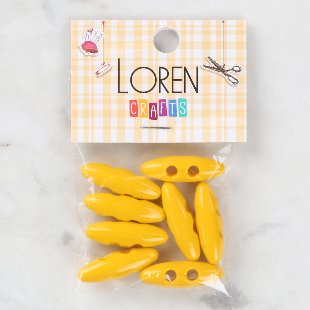 Loren Crafts 8 Pack Shepherd Button, Yellow- 61