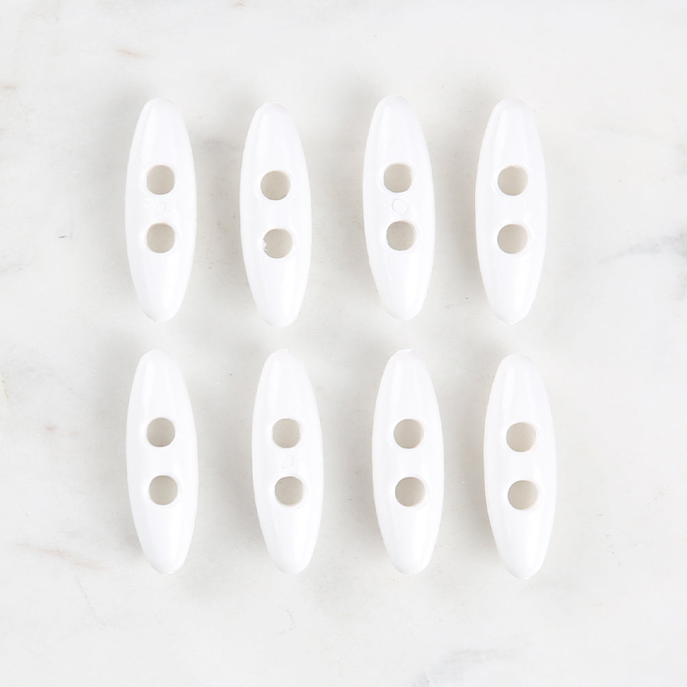 Loren Crafts 8 Pack Shepherd Button, White - 99