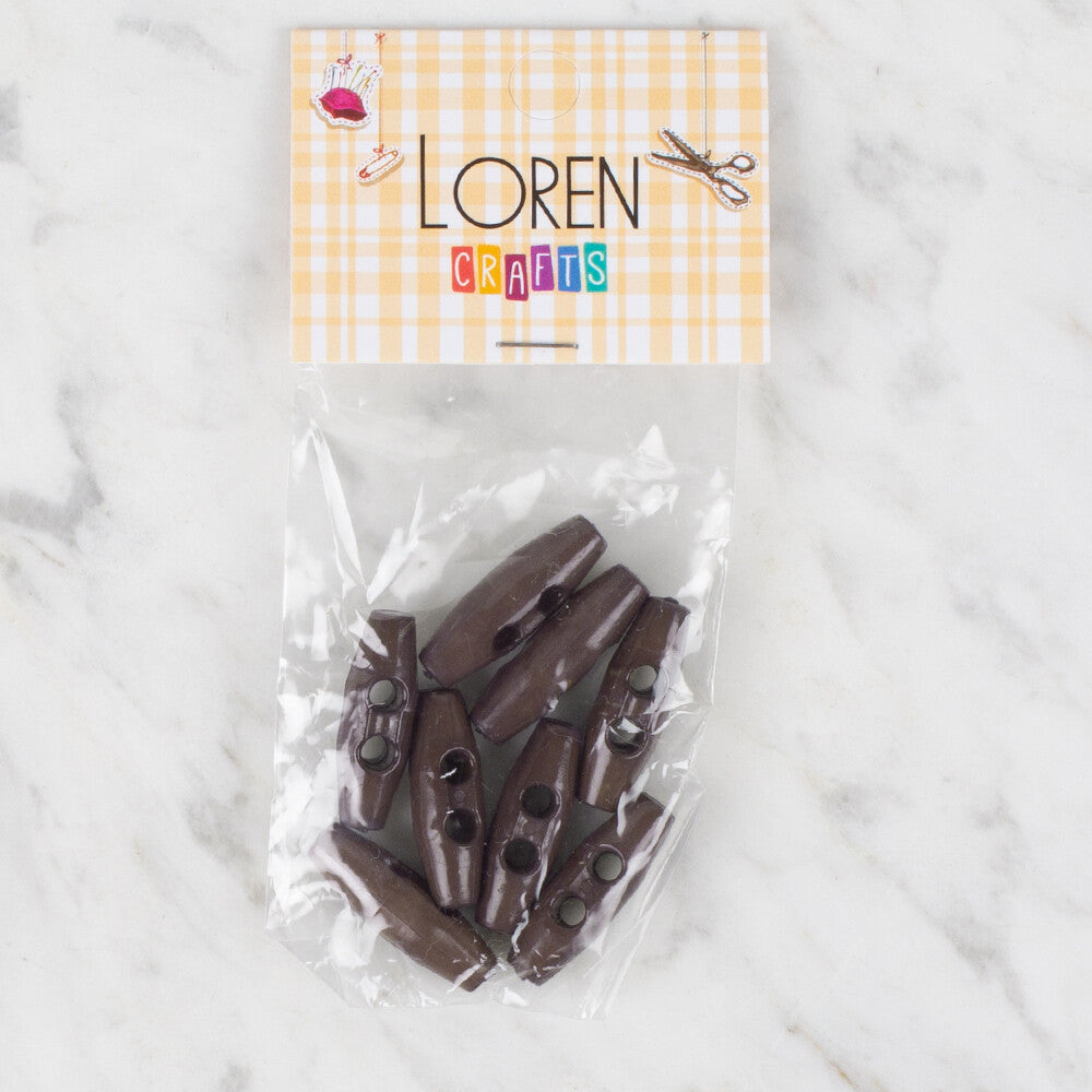 Loren Crafts 8 Pack Shepherd Button, Dark Brown - 101