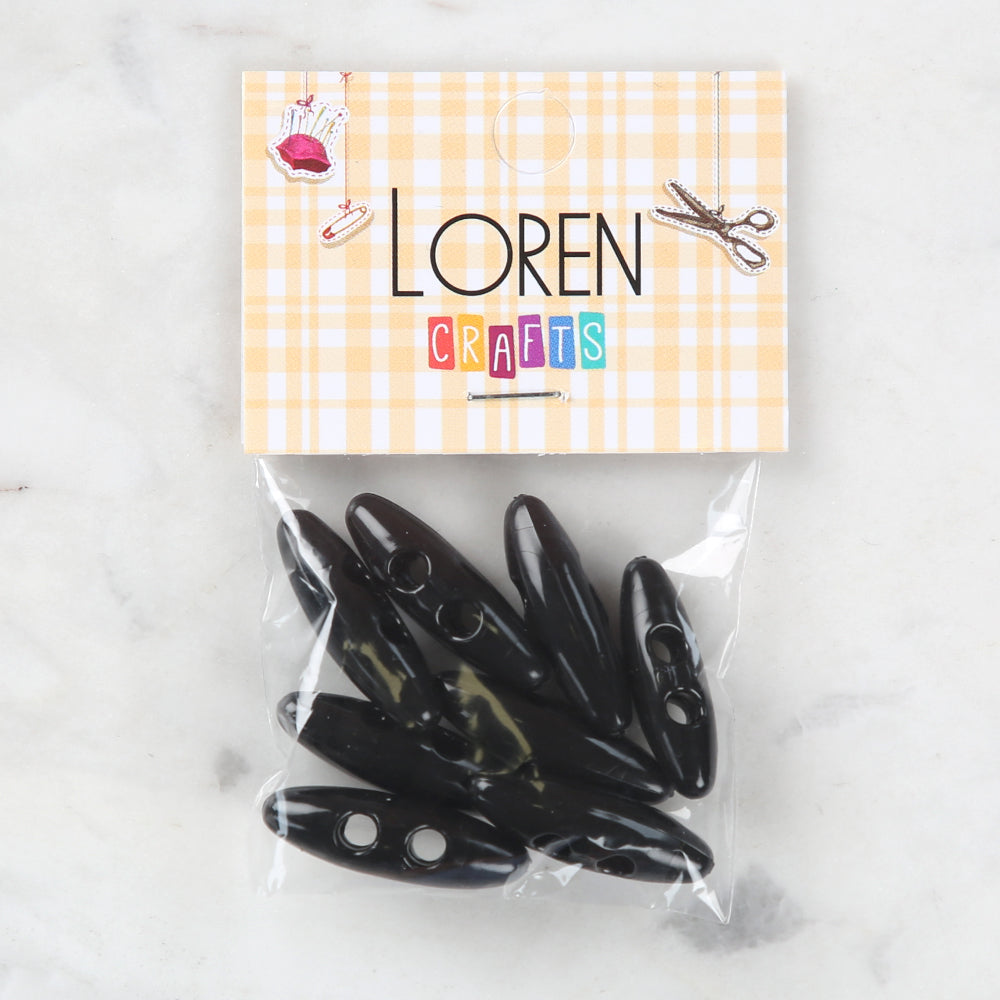 Loren Crafts 8 Pack Shepherd Button, Black - 109