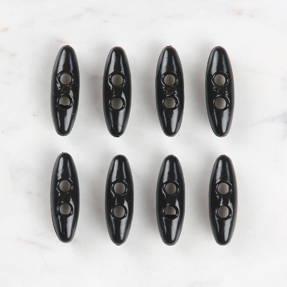 Loren Crafts 8 Pack Shepherd Button, Black - 109