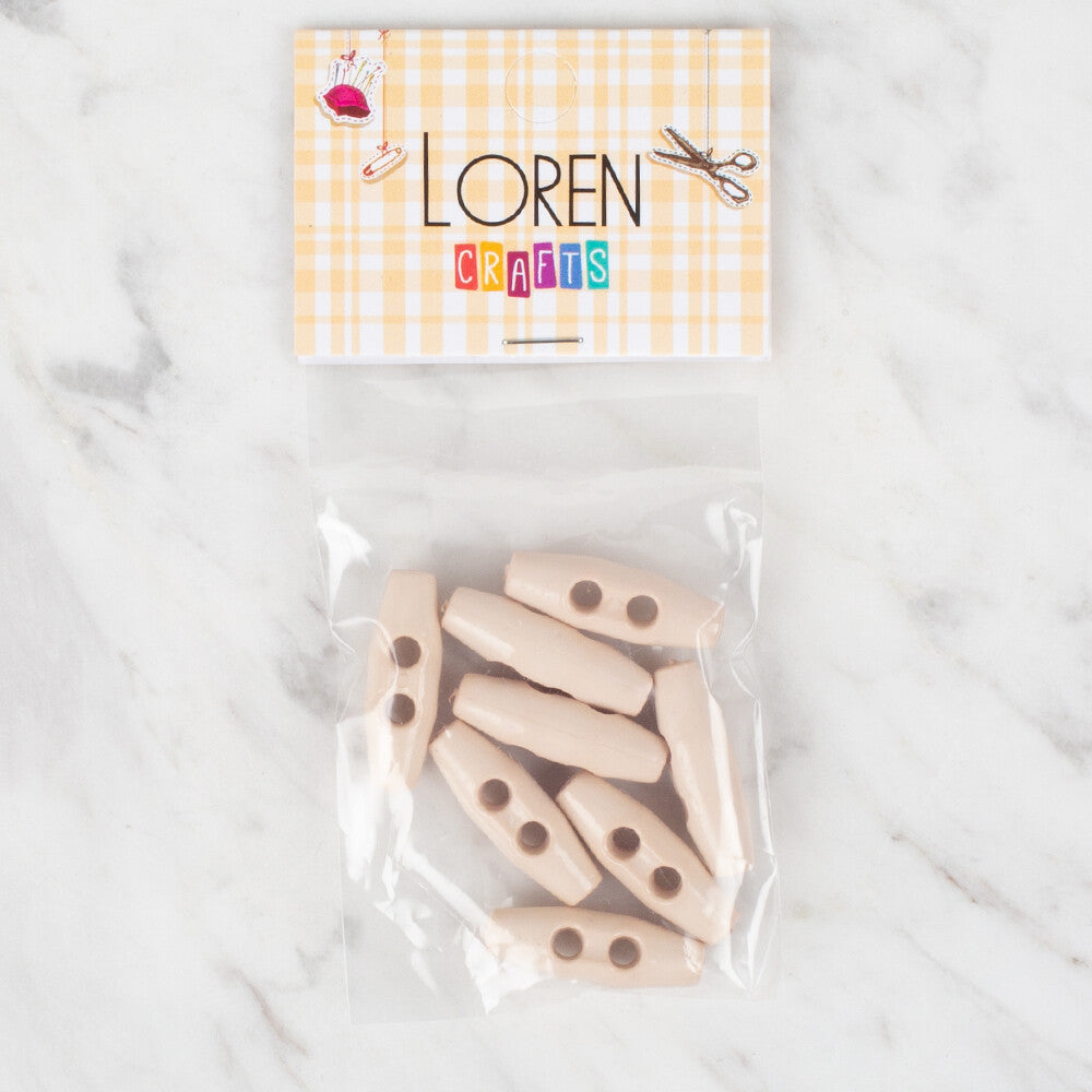 Loren Crafts 8 Pack Shepherd Button, Cream - 114