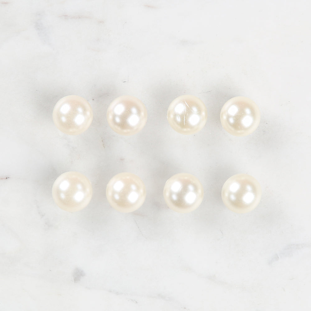 Loren Crafts 8 Pack Button, Cream - 153