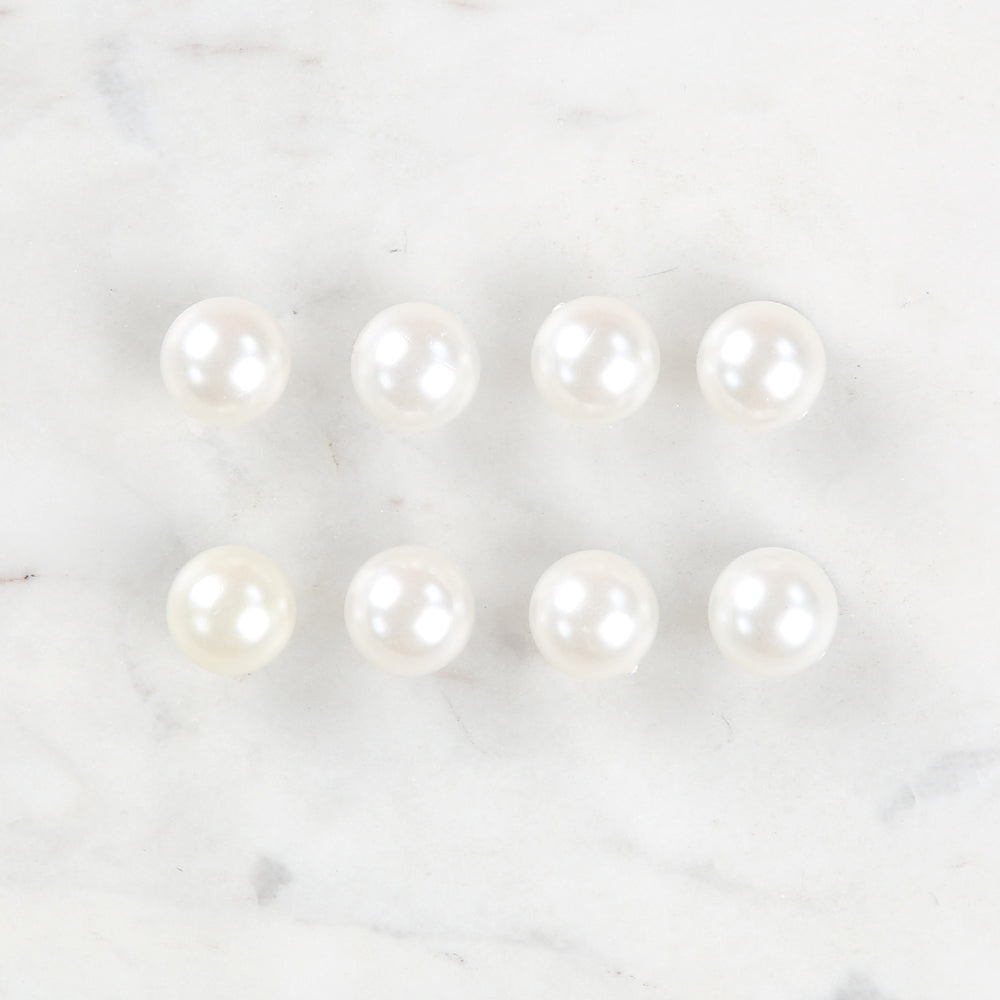 Loren Crafts 8 Pack Button, Ecru - 155