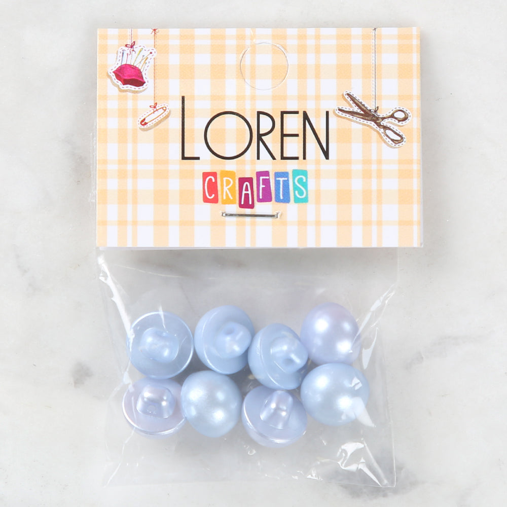 Loren Crafts 8 Pack Button, Blue - 156