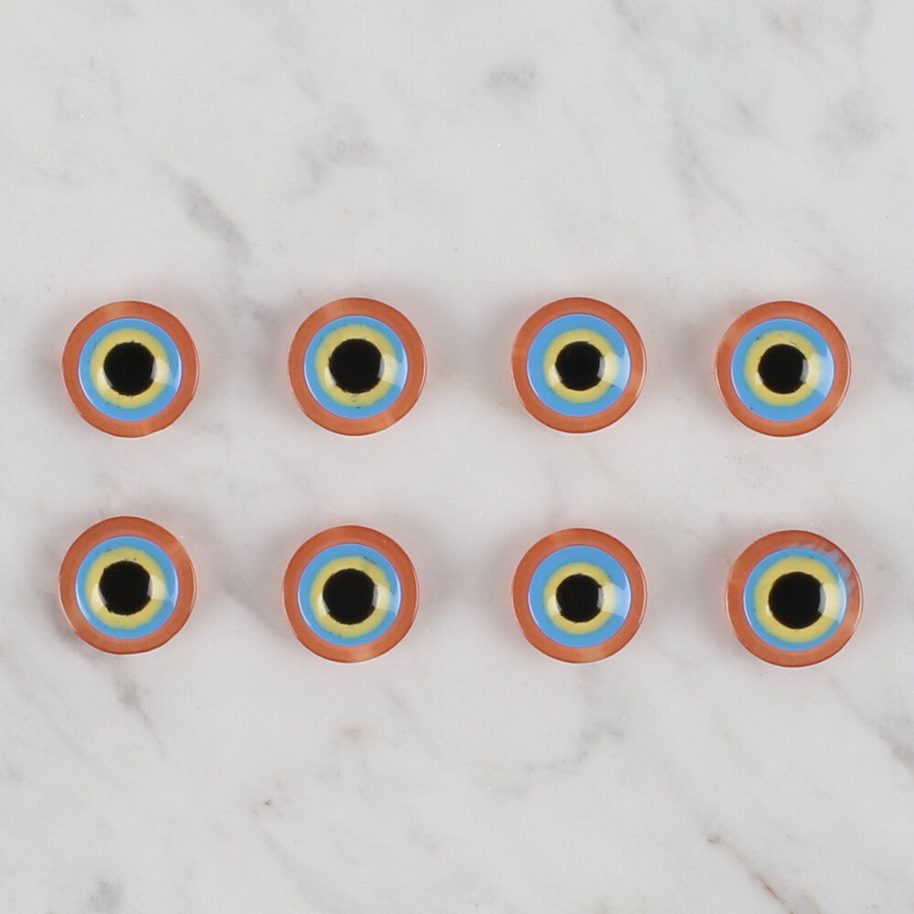 Loren Crafts 8 Pack Blue Bead Button, Orange - 166