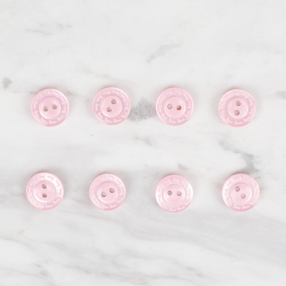 Loren Crafts 8 Pack Button, Pink - 188