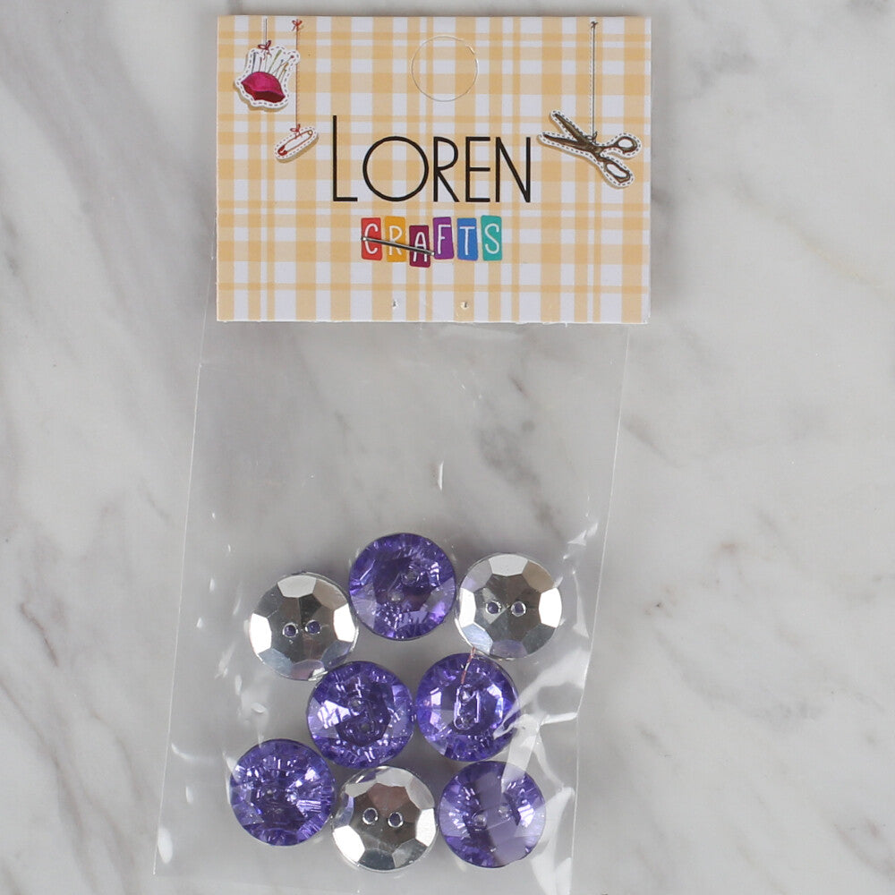 Loren Crafts 8 Pack Shiny Button - 217