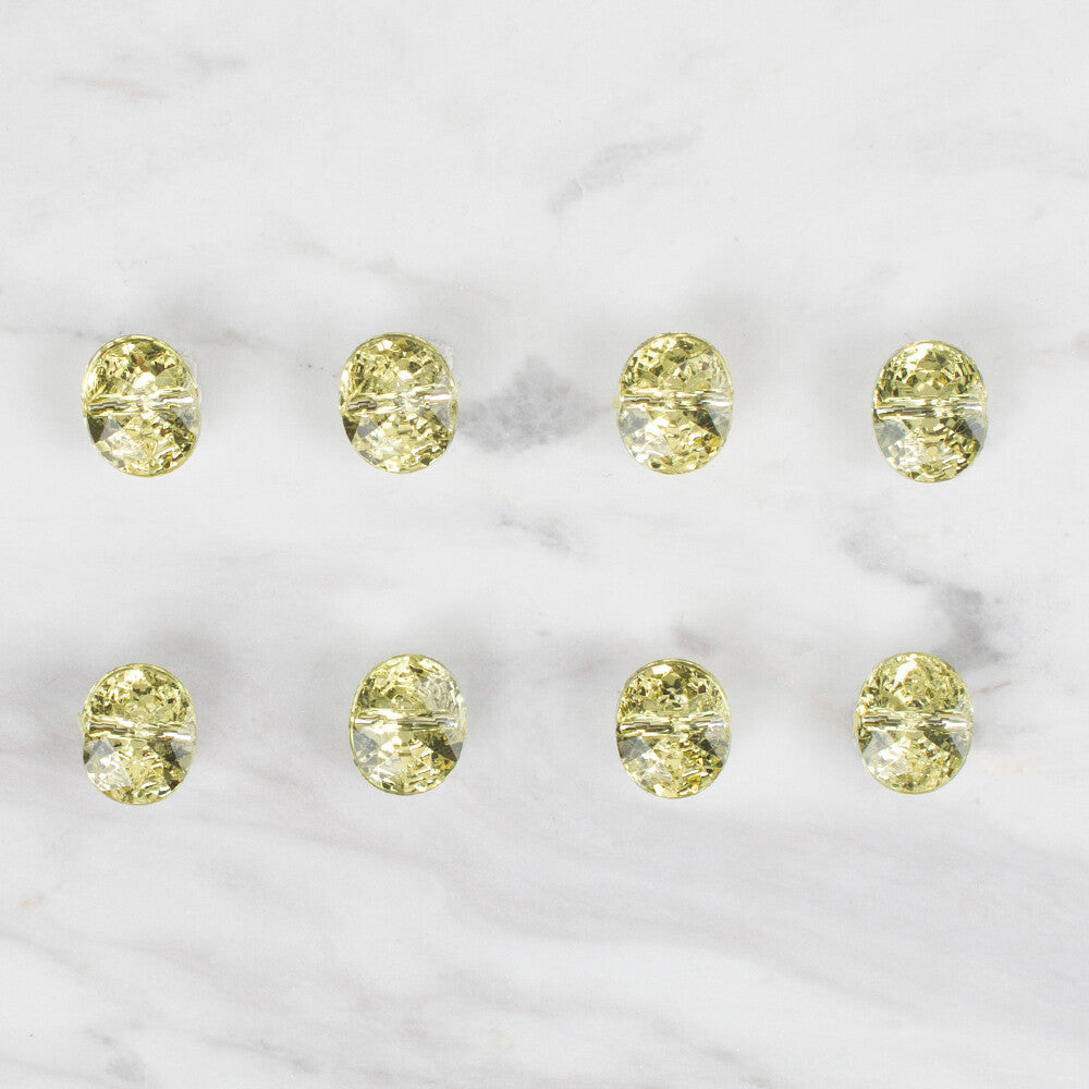 Loren Crafts 8 Pack Shiny Button, Light Green - 245