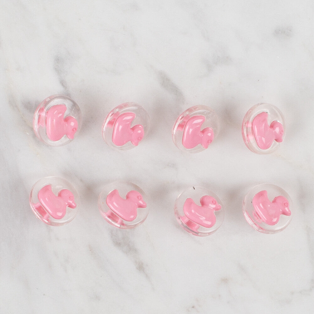 Loren Crafts 8 Pack Duck Button, Pink - 259