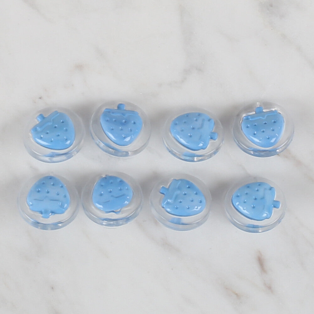 Loren Crafts 8 Pack Strawberry Button, Transparent Blue - 264