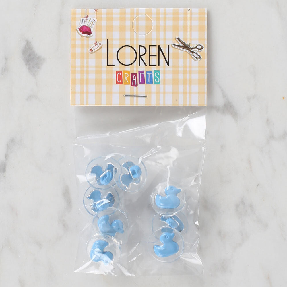 Loren Crafts 8 Pack Duck Button, Transparent Blue - 265