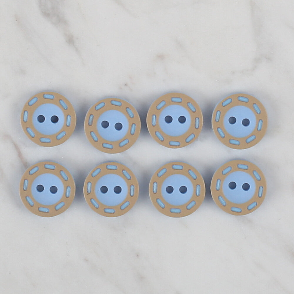 Loren Crafts 8 Pack Button, Blue - 289