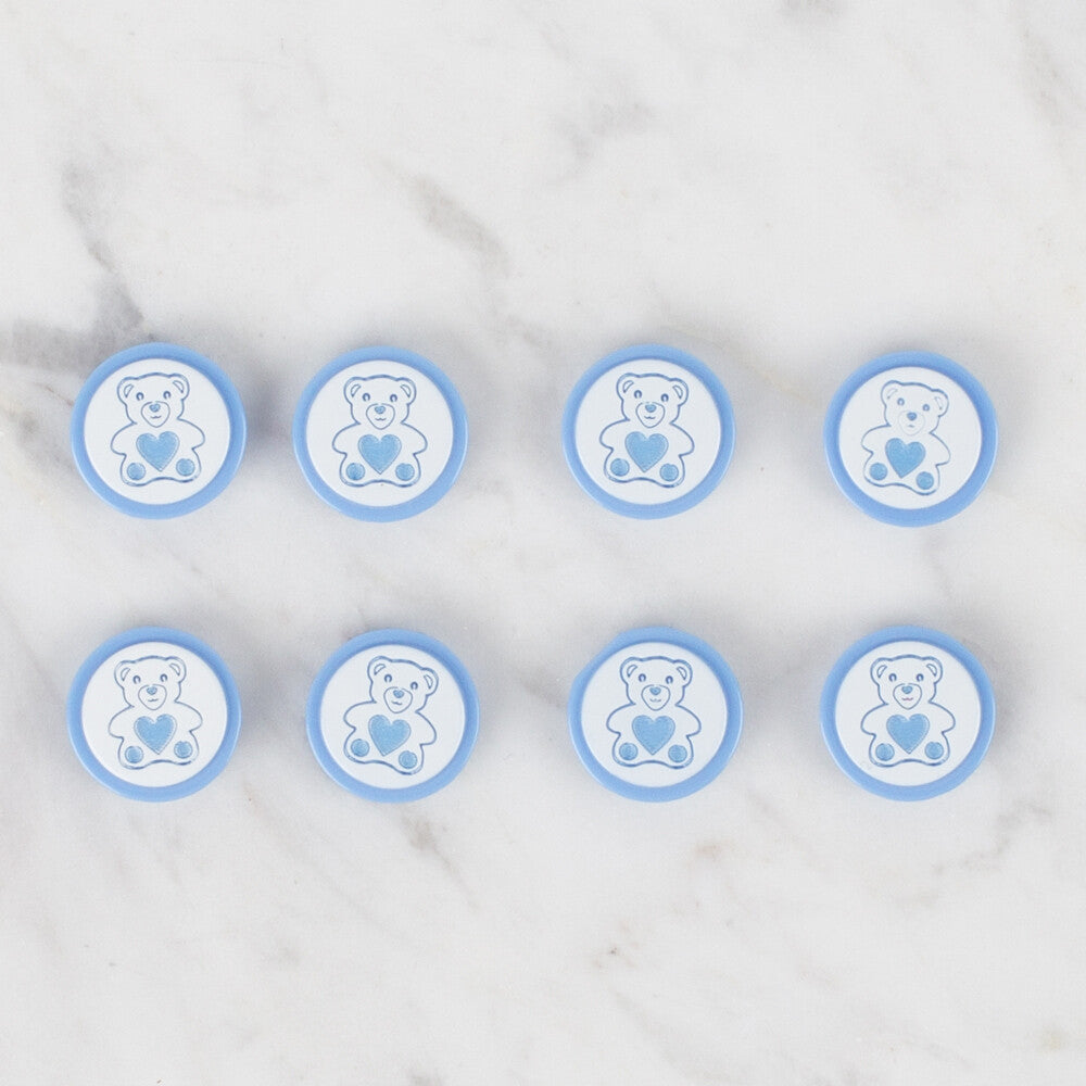 Loren Crafts 8 Pack Button, Blue - 403