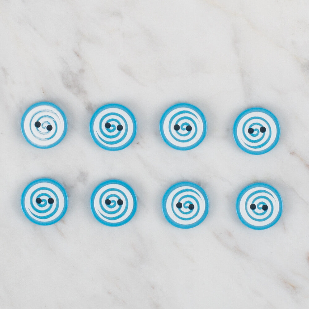 Loren Crafts 8 Pack Round Button, Blue - 453
