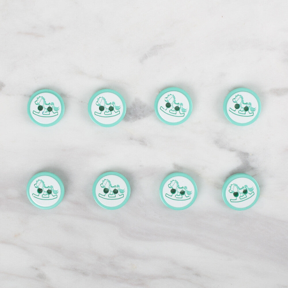 Loren Crafts 8 Pack Round Button, Green - 502