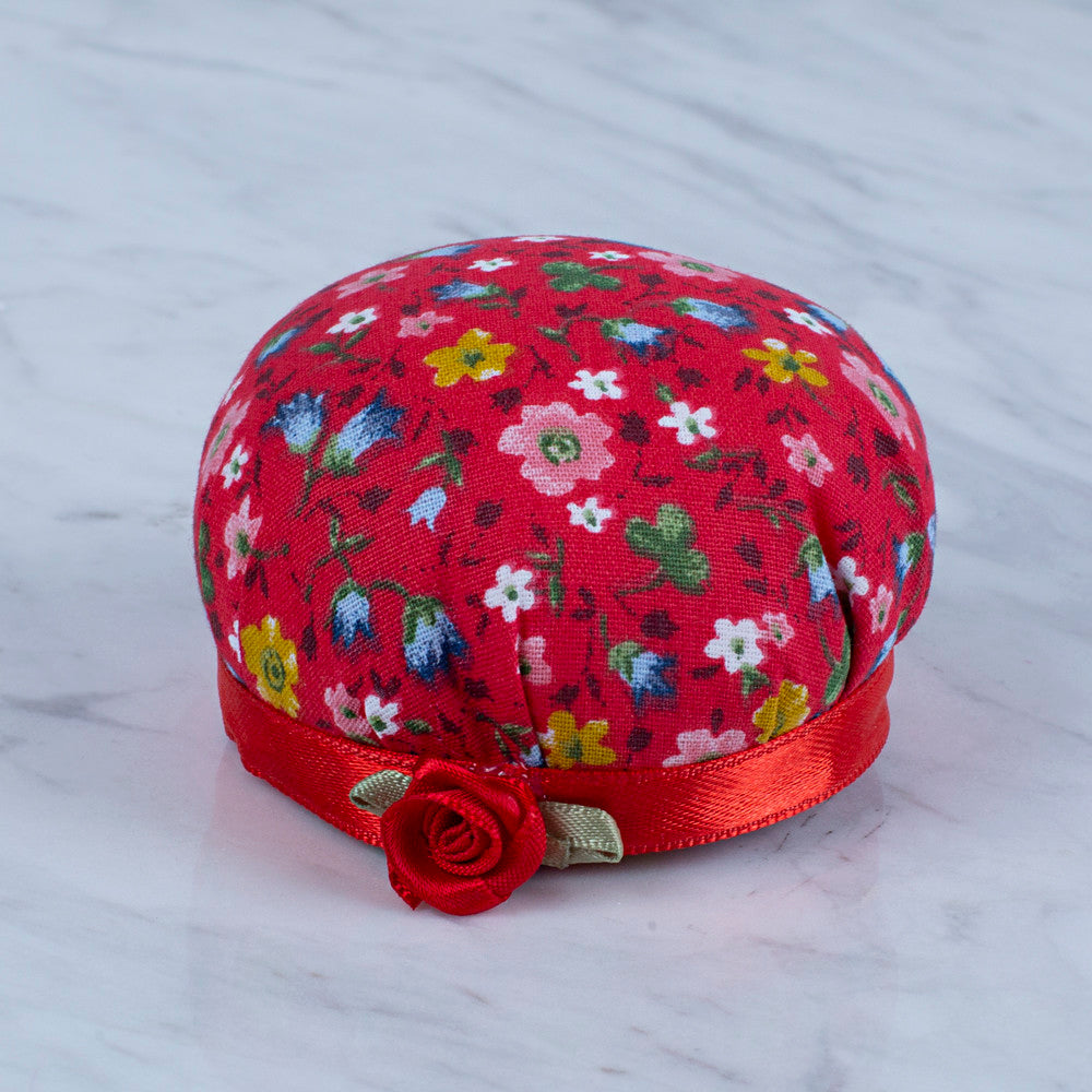 Loren Arm Pincushion, Flower Patterned - Red