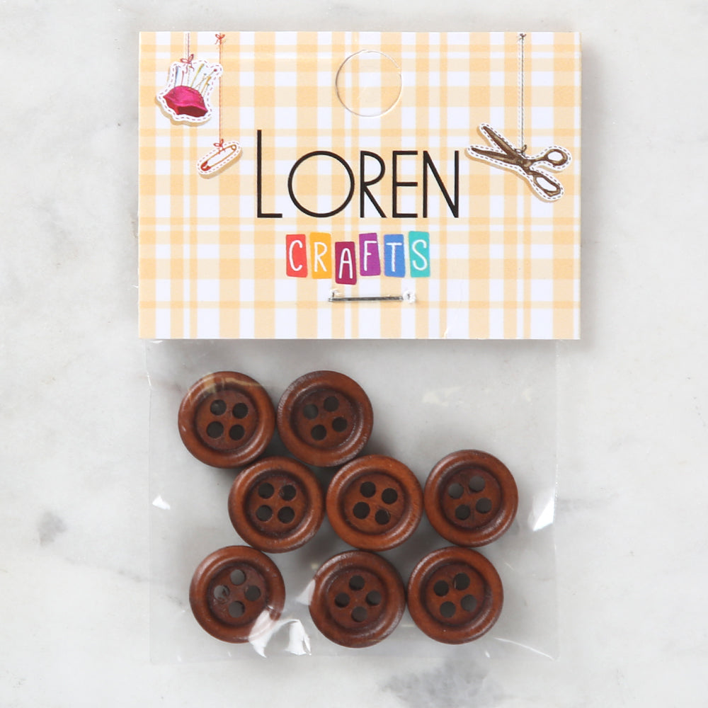Loren Crafts 8 Pack Wooden Button - 720