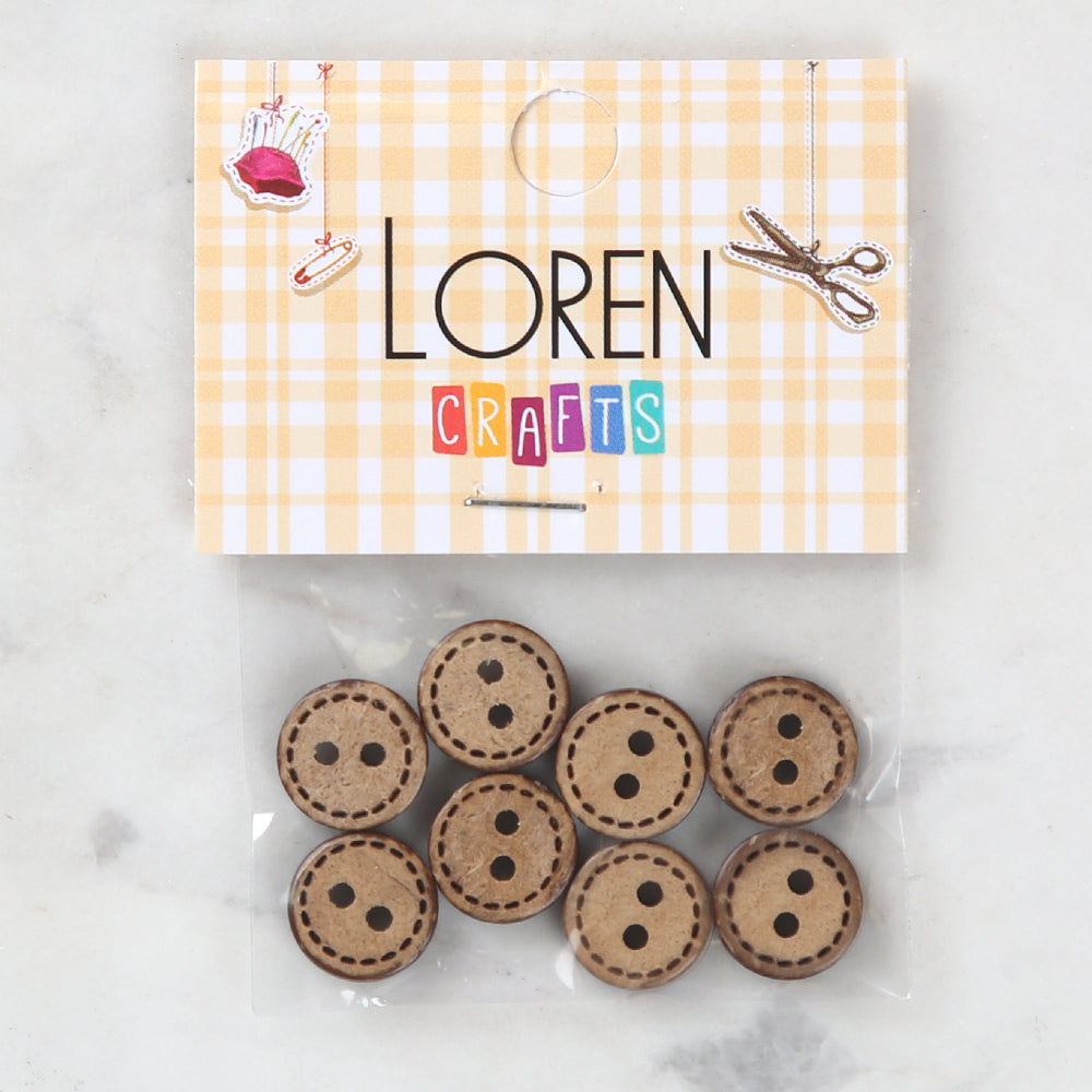 Loren Crafts 8 Pack Wooden Button - 730