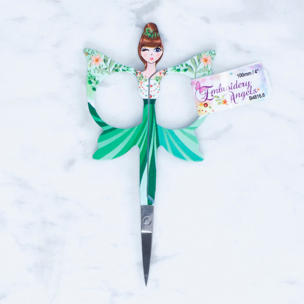 Loren Butterfly Patterned Scissors, Green - B4816.6