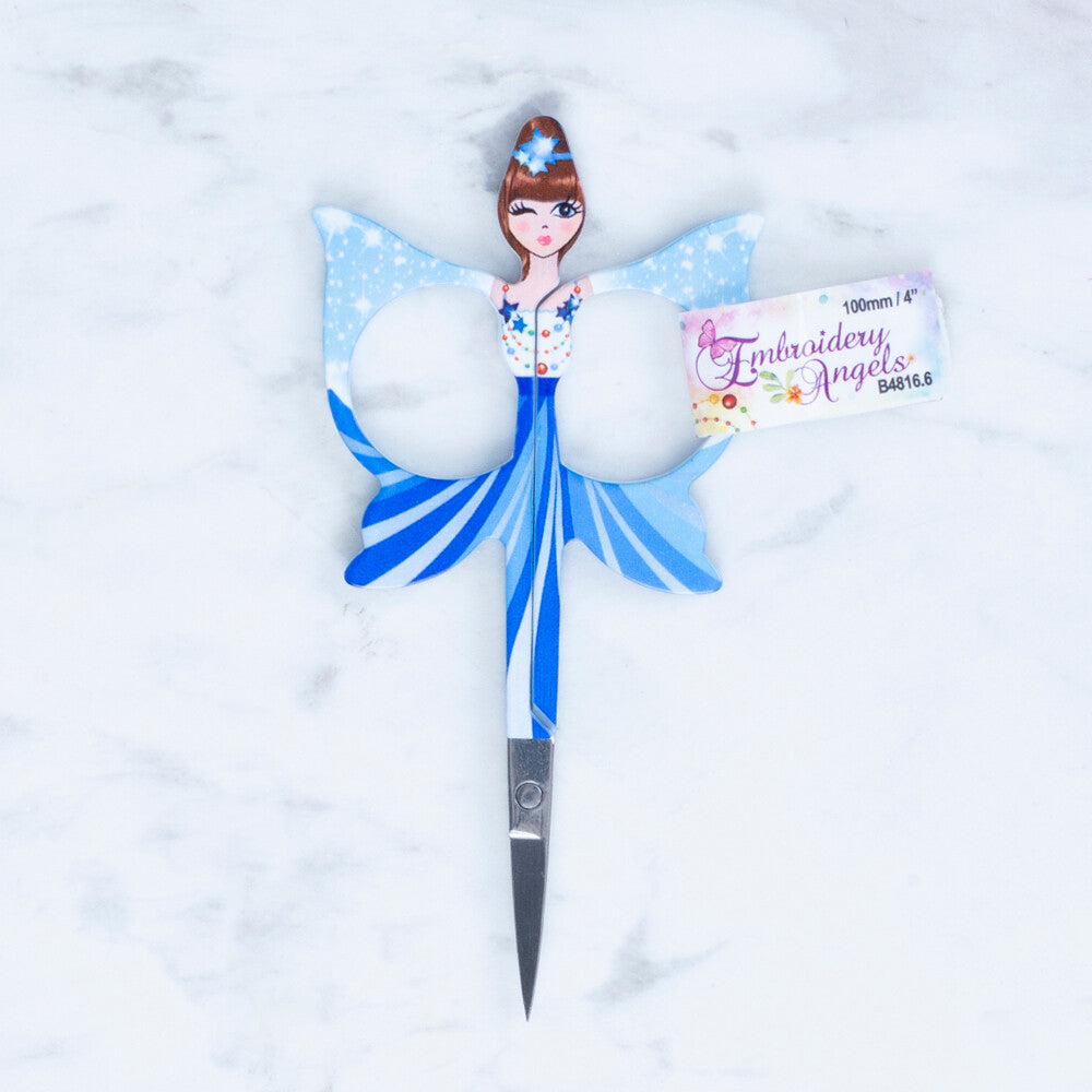 Loren Butterfly Patterned Scissors, Blue - B4816.6