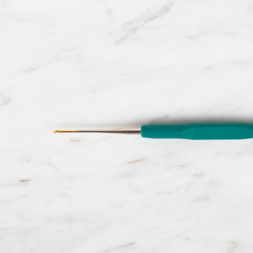 Yabalı Golden Tip Elastic Handle No. 13 0.95mm Crochet Hook, Green