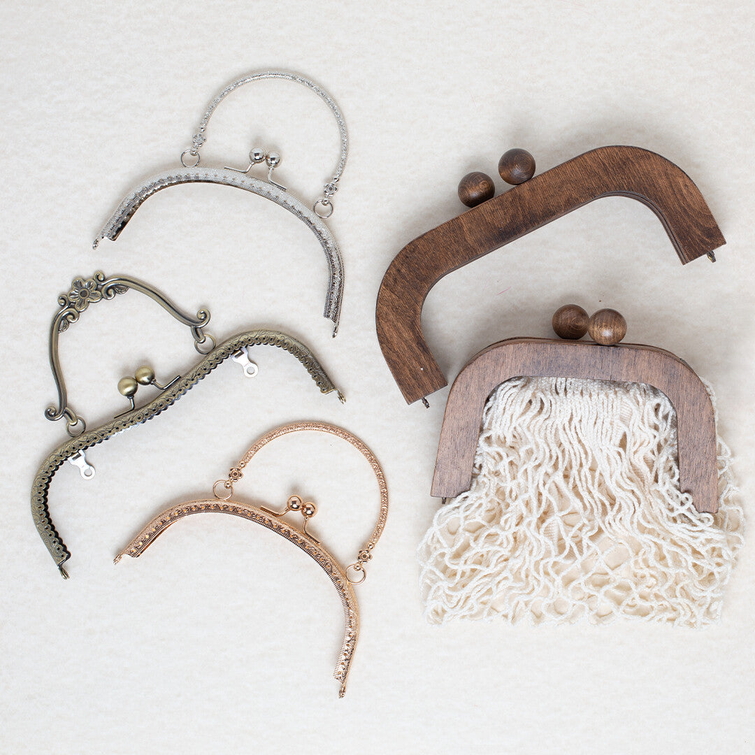 Loren 21 cm Flower Patterned Metal Purse Clasp