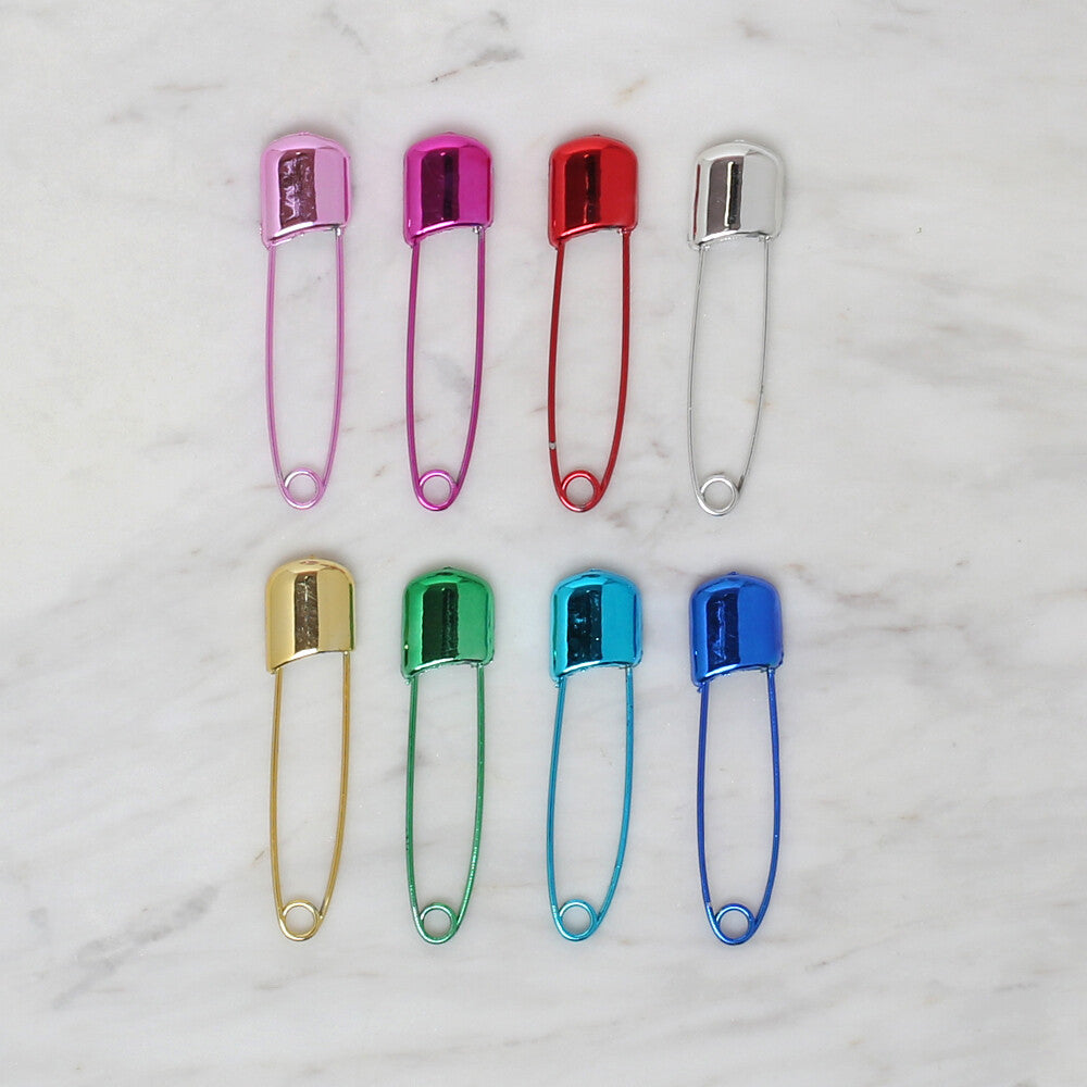 Loren 10 pcs Big Size Colored Safety Pins