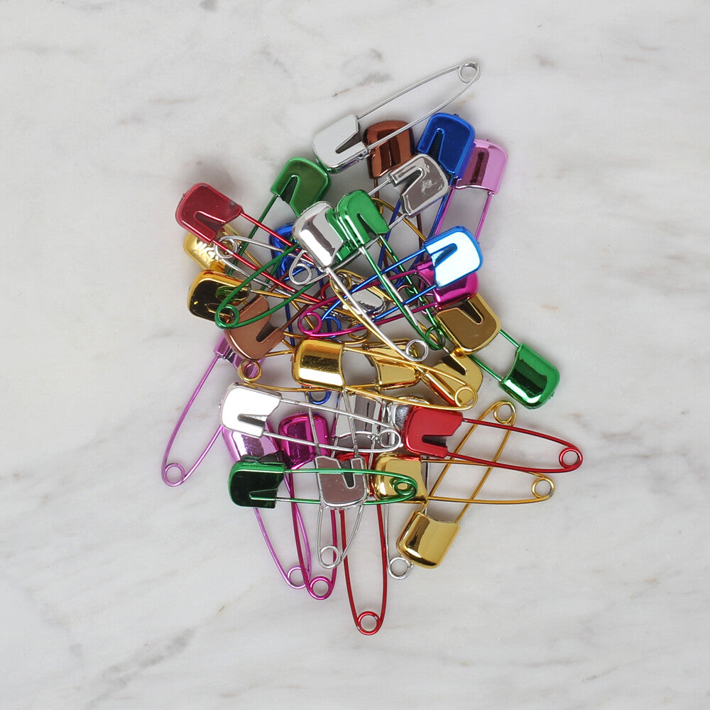 Loren 10 pcs Medium Size Colored Safety Pins