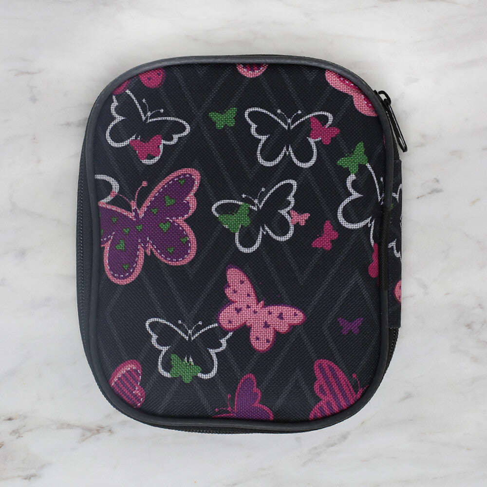 Loren Zipped Butterfly Patterned Crochet Bag