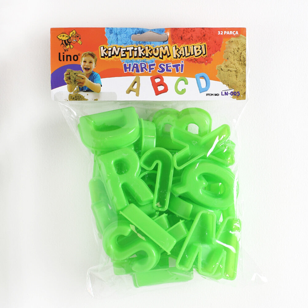 Lino 32 Pcs Kinetic Sand Mold Number Figures Set, Green- LN-005