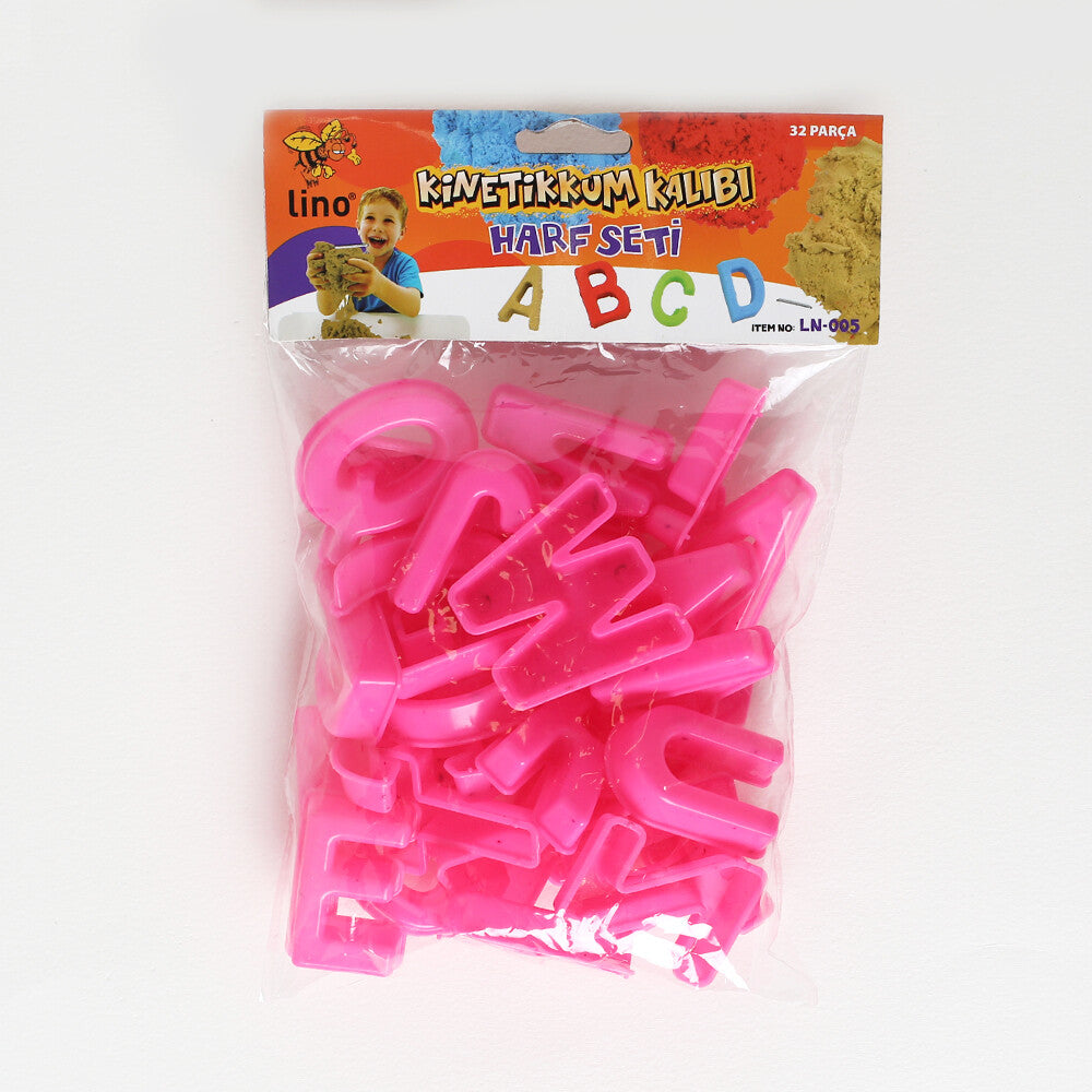 Lino 32 Pcs Kinetic Sand Mold Letter Figures Set, Pink- LN-005