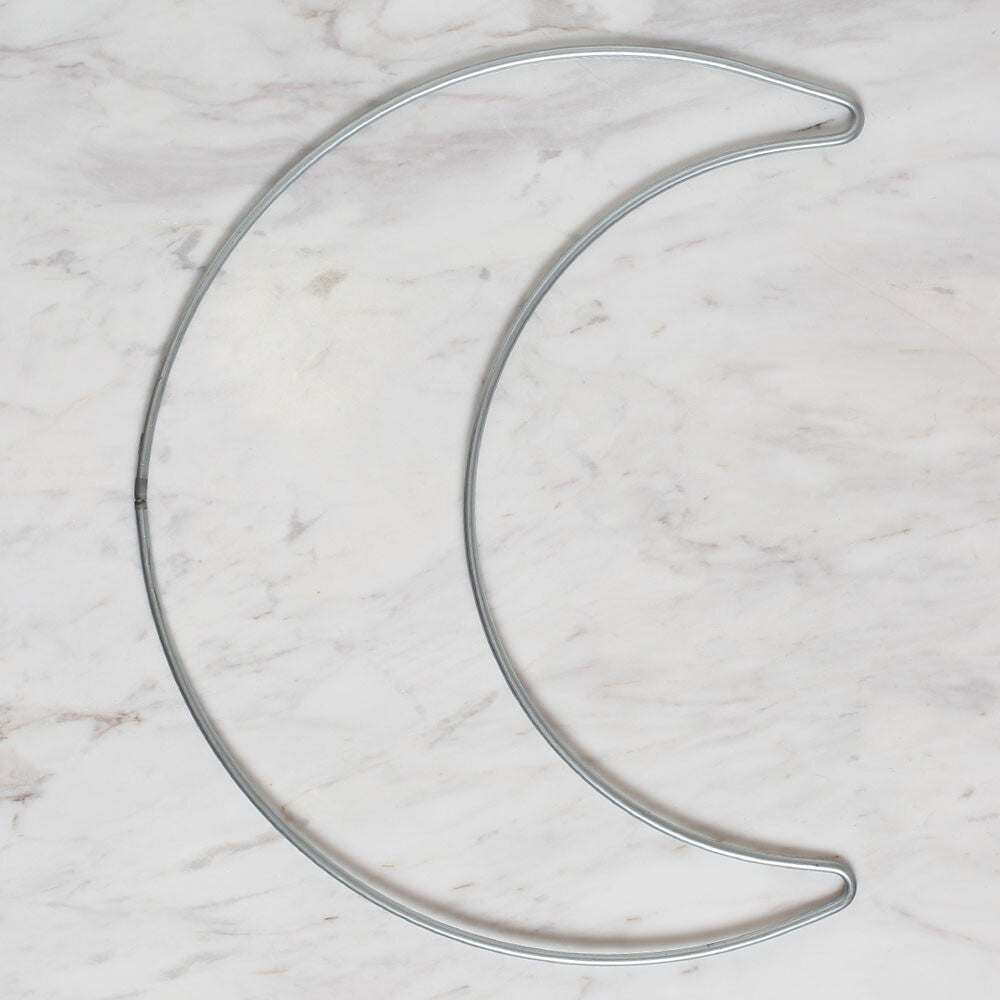 Loren Moon Shaped Metal Macrame Ring