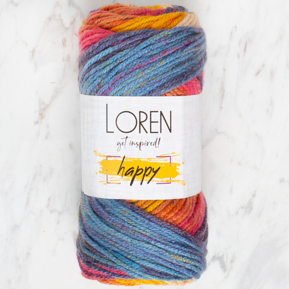 Loren Happy Knitting Yarn, Variegated - RH001