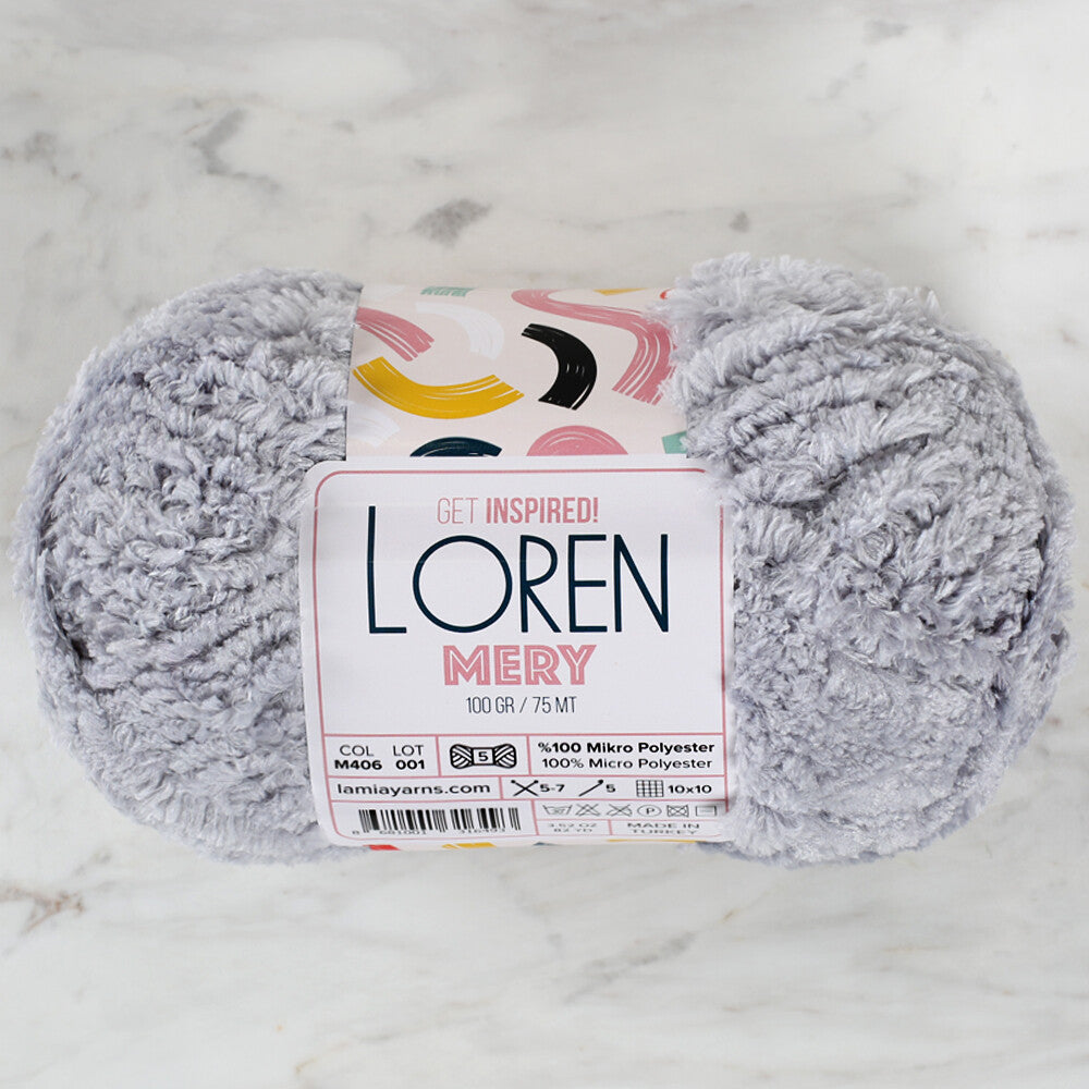 Loren Mery Yarn, Light Grey - M406