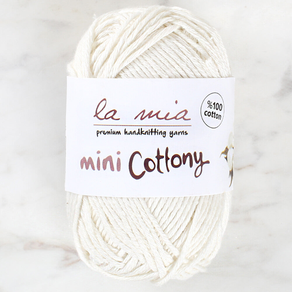 La Mia Mini Cottony 25 g Kırık Baby Yarn, White - L003