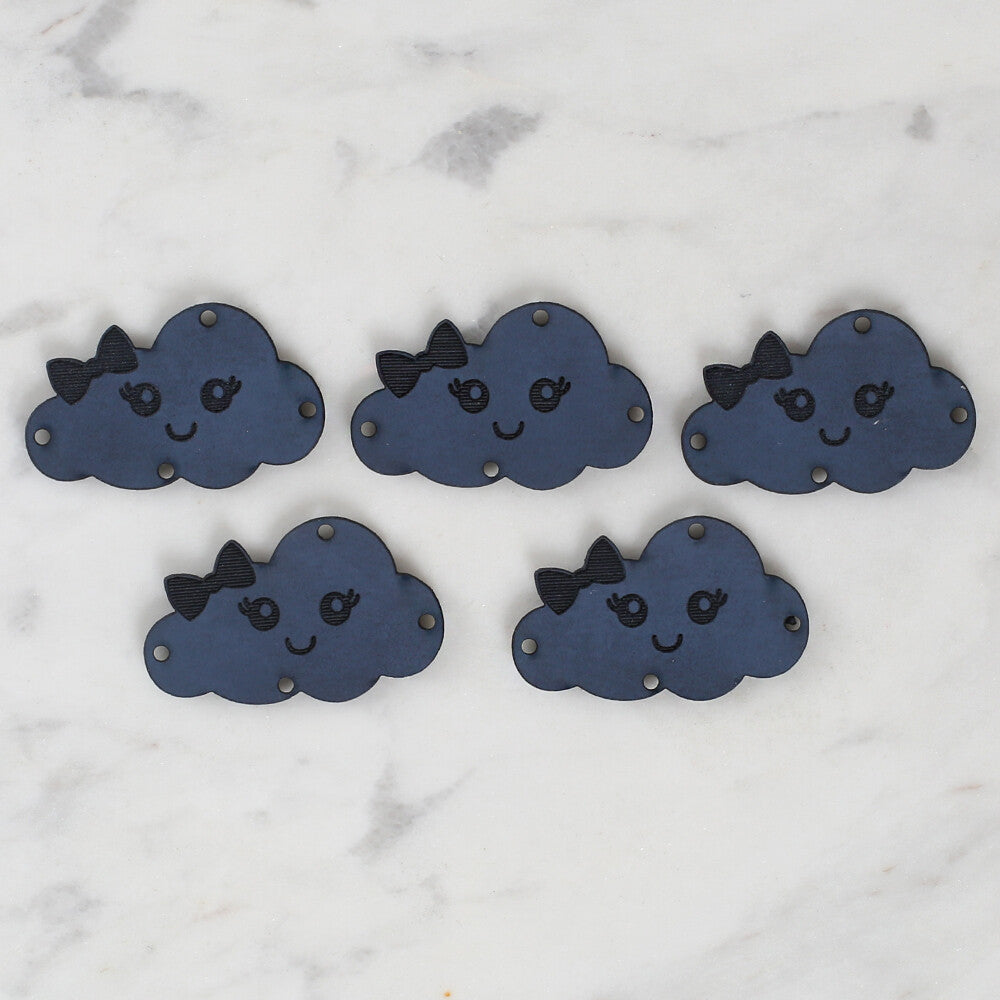 Loren Crafts 5 Pcs Patterned Leather Badge - 1572