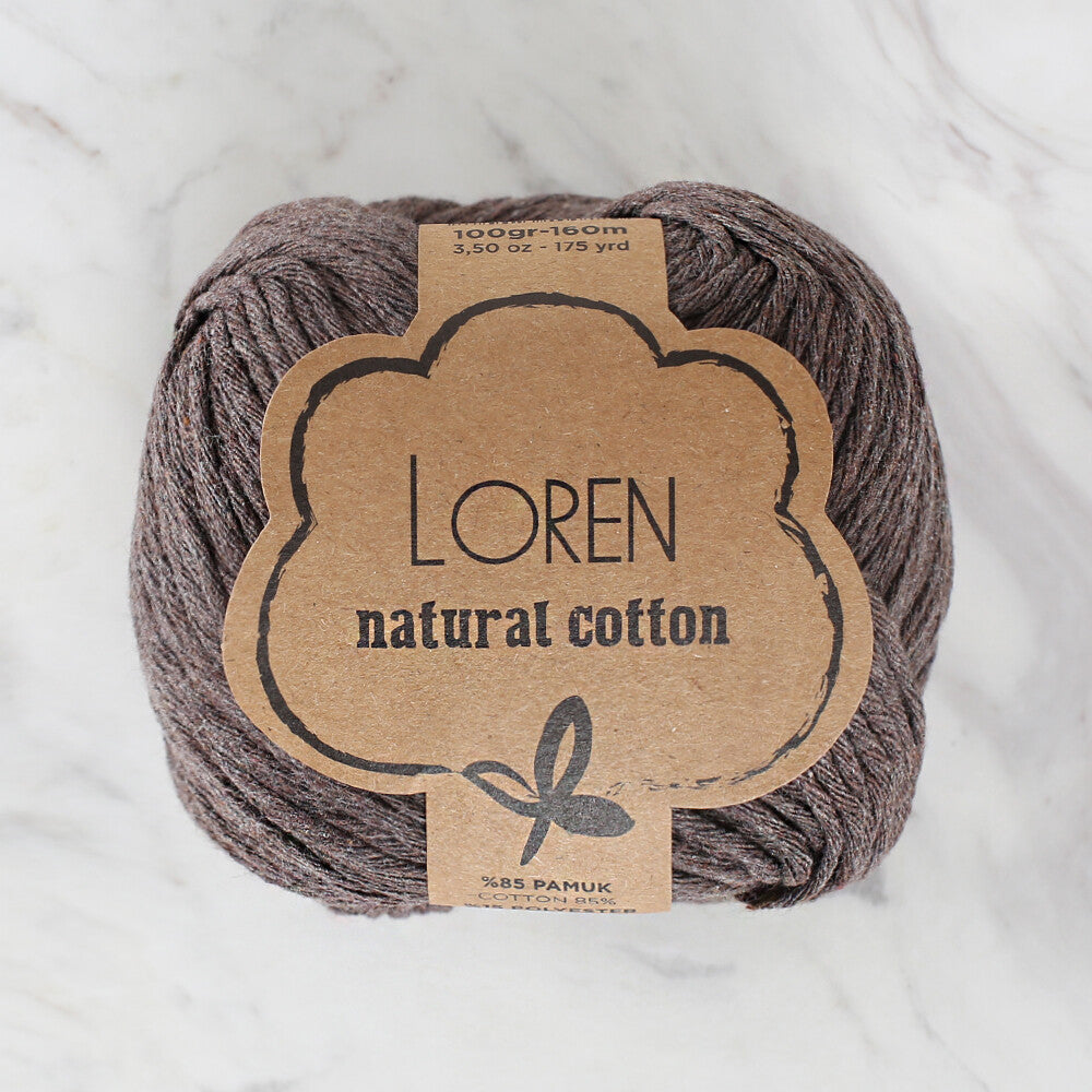 Loren Natural Cotton Yarn, Brown - R069
