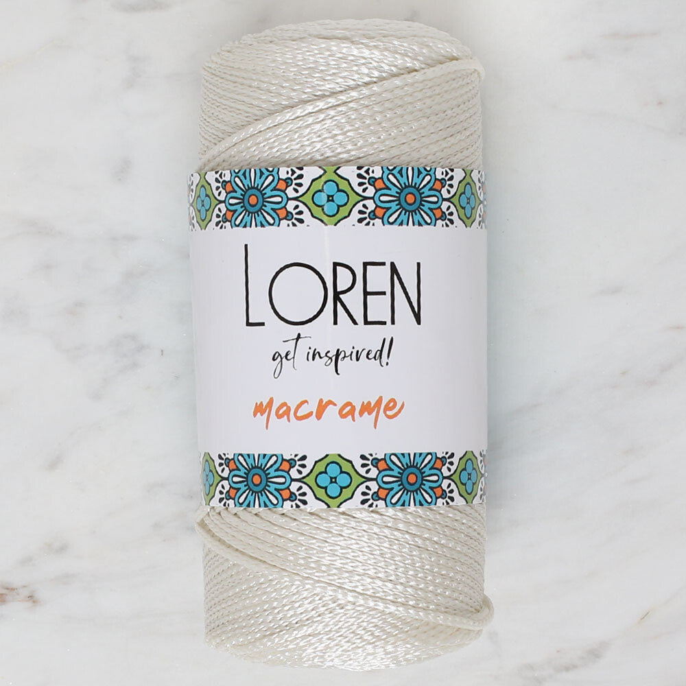 Loren Macrame Knitting Yarn, Cream - RM 010