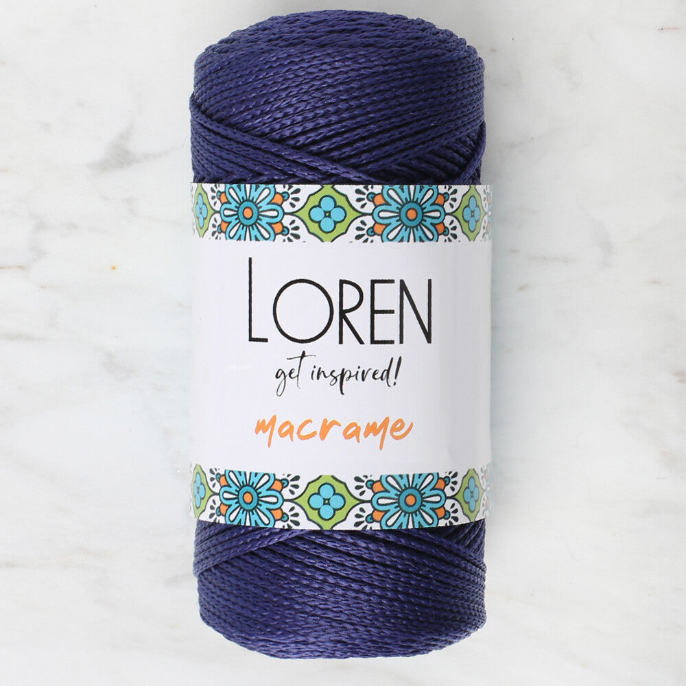 Loren Macrame Knitting Yarn, Navy Blue - RM 0262